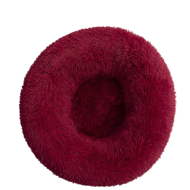 Orthopedic Donut Pet Bed – Calming Anti-Anxiety Round Dog & Cat Sofa, Washable Plush Bolster Bed (Fits 15.7–39.4 in / 40–100 cm)