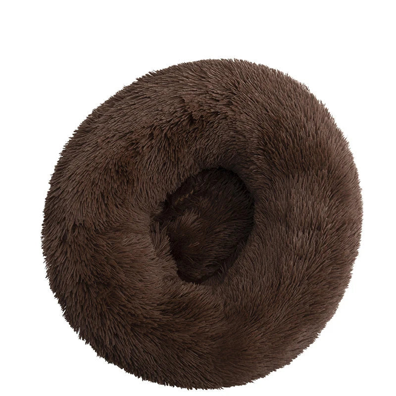 Orthopedic Donut Pet Bed – Calming Anti-Anxiety Round Dog & Cat Sofa, Washable Plush Bolster Bed (Fits 15.7–39.4 in / 40–100 cm)