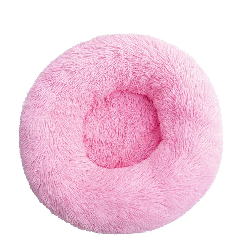 Orthopedic Donut Pet Bed – Calming Anti-Anxiety Round Dog & Cat Sofa, Washable Plush Bolster Bed (Fits 15.7–39.4 in / 40–100 cm)