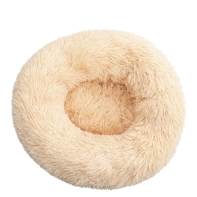 Orthopedic Donut Pet Bed – Calming Anti-Anxiety Round Dog & Cat Sofa, Washable Plush Bolster Bed (Fits 15.7–39.4 in / 40–100 cm)