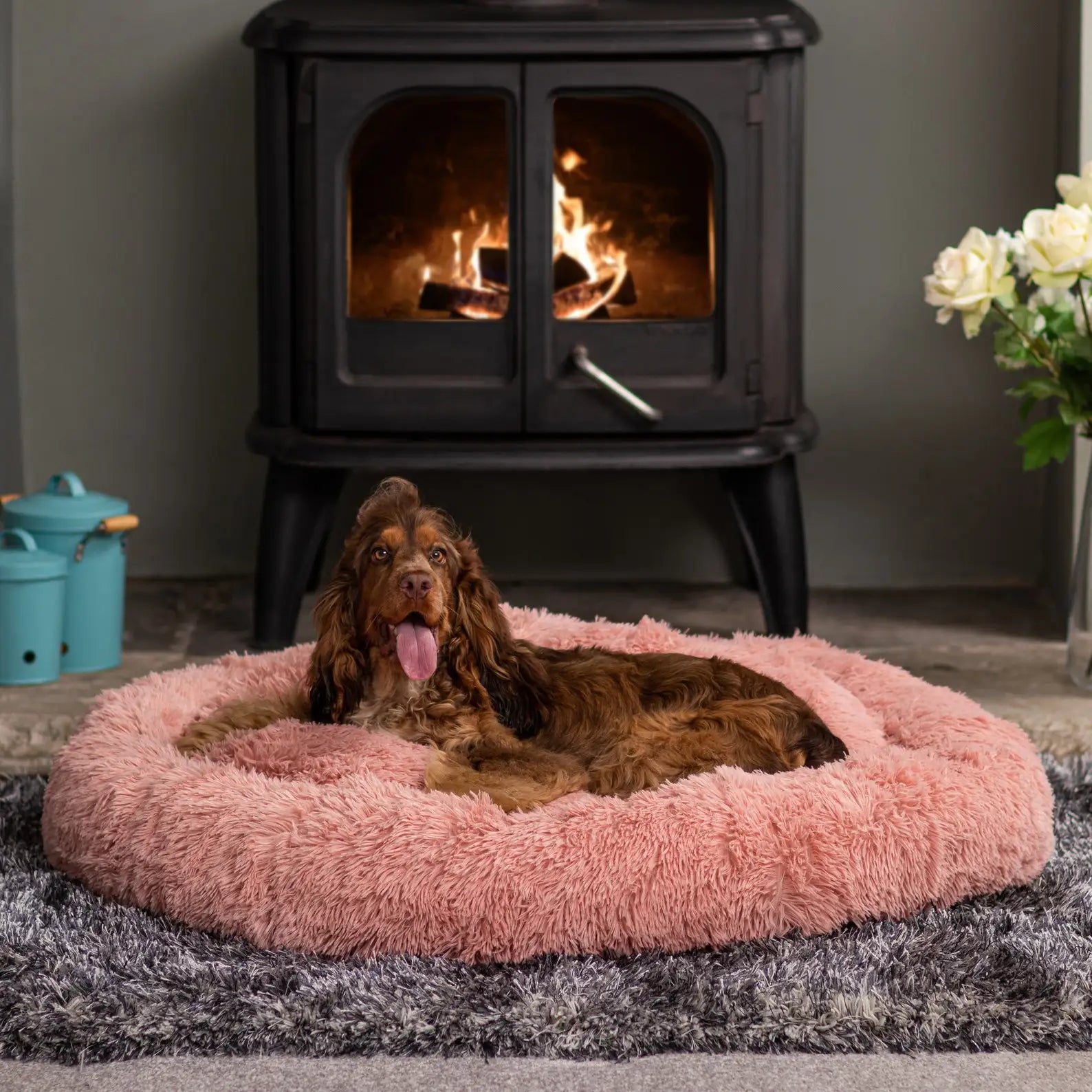 Orthopedic Donut Pet Bed – Calming Anti-Anxiety Round Dog & Cat Sofa, Washable Plush Bolster Bed (Fits 15.7–39.4 in / 40–100 cm)
