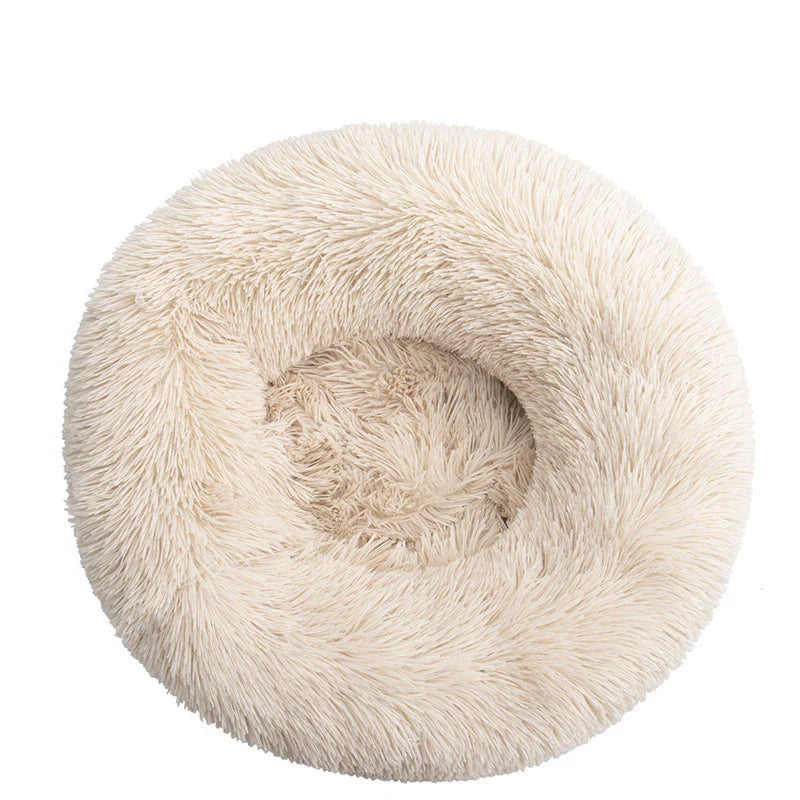 Orthopedic Donut Pet Bed – Calming Anti-Anxiety Round Dog & Cat Sofa, Washable Plush Bolster Bed (Fits 15.7–39.4 in / 40–100 cm)