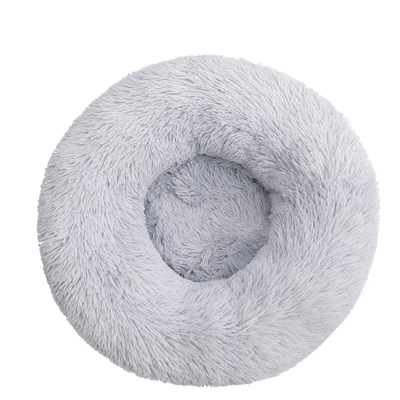 Orthopedic Donut Pet Bed – Calming Anti-Anxiety Round Dog & Cat Sofa, Washable Plush Bolster Bed (Fits 15.7–39.4 in / 40–100 cm)