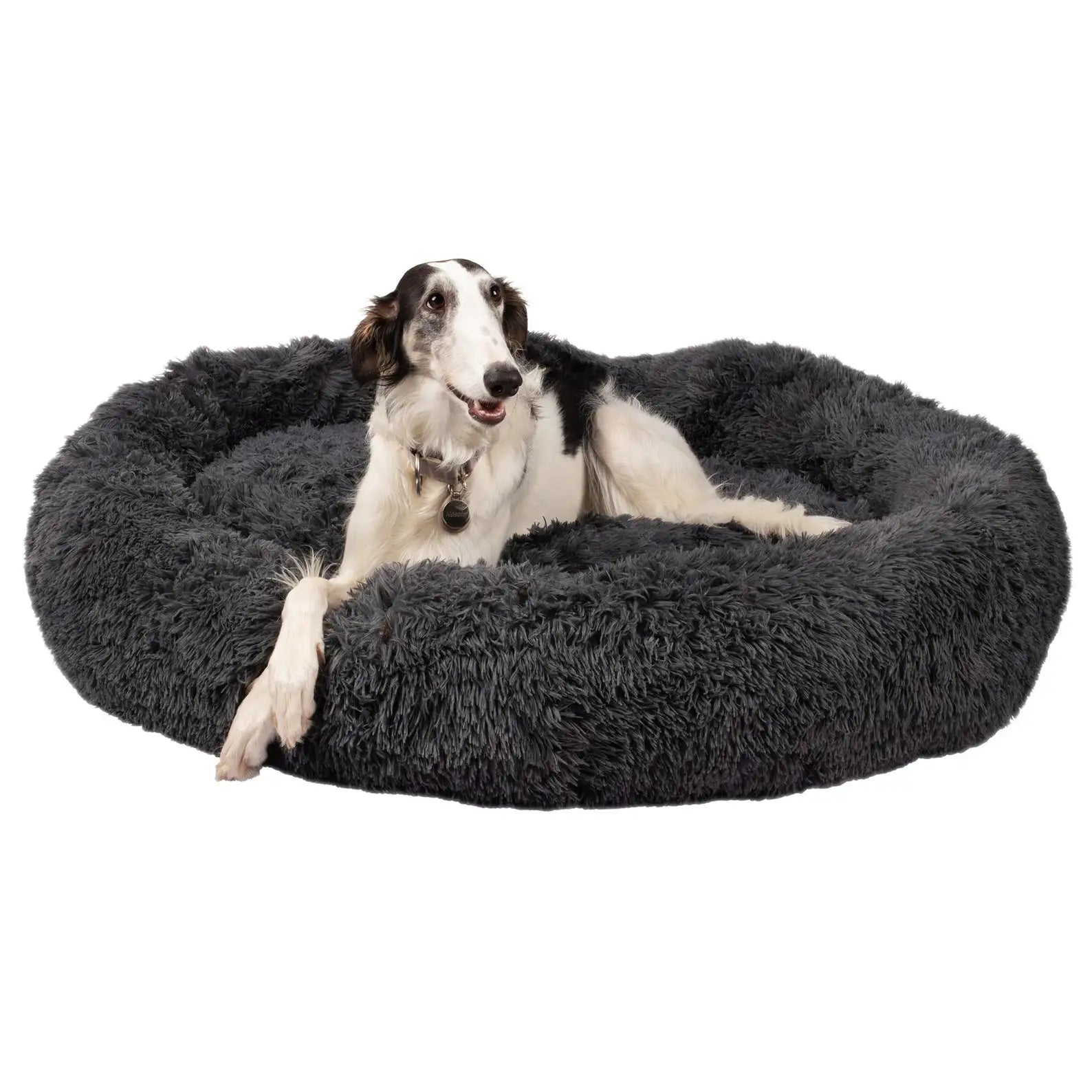 Orthopedic Donut Pet Bed – Calming Anti-Anxiety Round Dog & Cat Sofa, Washable Plush Bolster Bed (Fits 15.7–39.4 in / 40–100 cm)