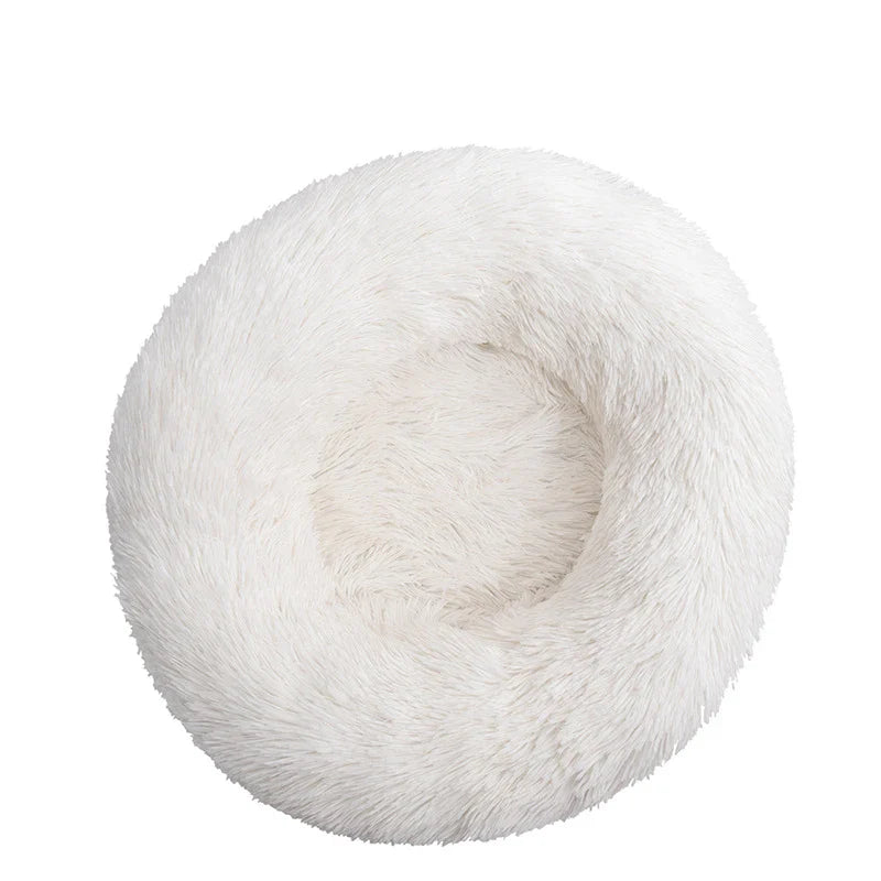 Orthopedic Donut Pet Bed – Calming Anti-Anxiety Round Dog & Cat Sofa, Washable Plush Bolster Bed (Fits 15.7–39.4 in / 40–100 cm)