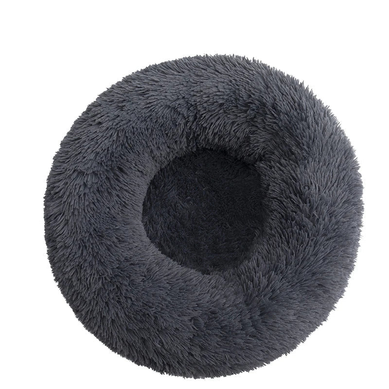 Orthopedic Donut Pet Bed – Calming Anti-Anxiety Round Dog & Cat Sofa, Washable Plush Bolster Bed (Fits 15.7–39.4 in / 40–100 cm)
